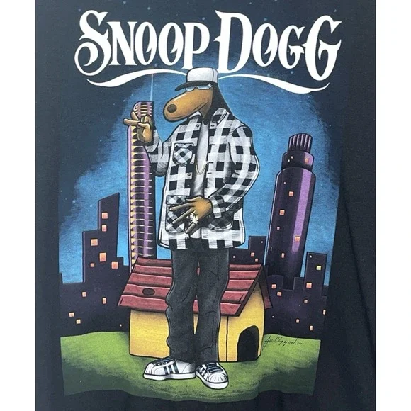 Joe Cool Snoop Dogg T-Shirt Men's Small Black Graphic Tee Hip Hop Rap Death Row - Picture 2 of 4